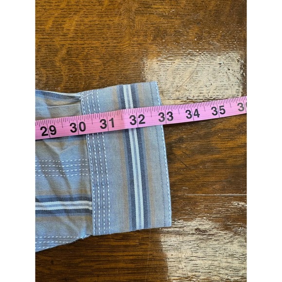 Trailblazer Shirt Mens LT Blue Stripe Western Pearl Snap Cowboy Long Sleeve - Picture 5 of 6